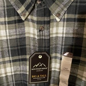MOUNTAIN RIDGE MENS FLANNEL SHIRT SIZE 3XLT